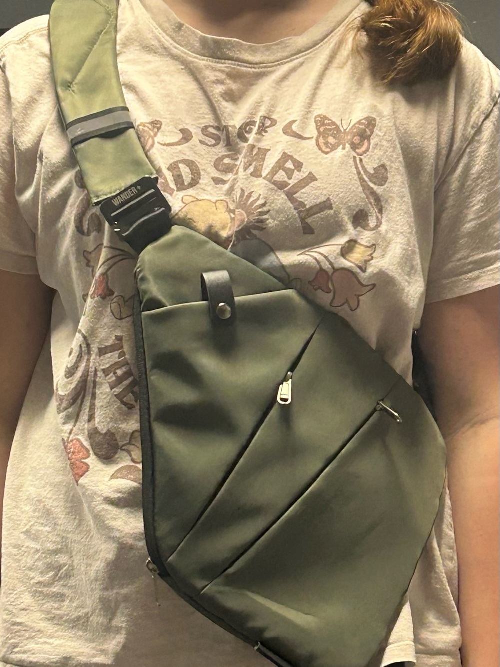 Wander Plus Anti Theft Crossbody Bag Olive Green RFID Travel Secure Lightweight